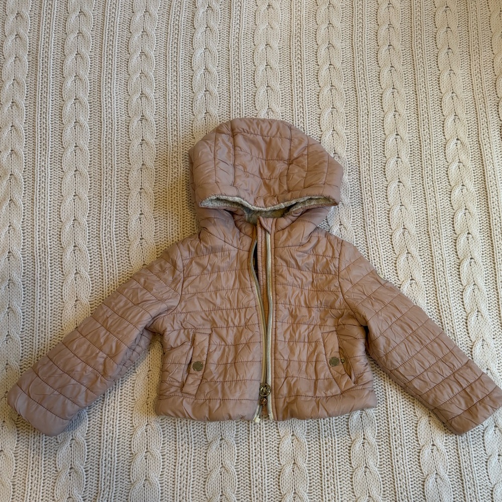 MICHAEL Michael Kors Pink and Cream Tan Quilted Jacket - 2T